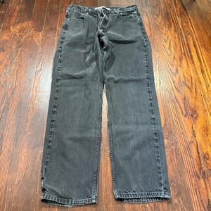 VTG Harley Davidson Jeans Mens 38x34 Black Straight Leg Faded Biker‎ Y2K Grunge